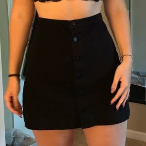 american apparel black button down skirt